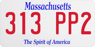 MA license plate 313PP2