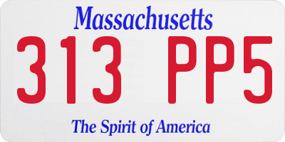 MA license plate 313PP5