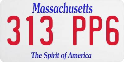 MA license plate 313PP6