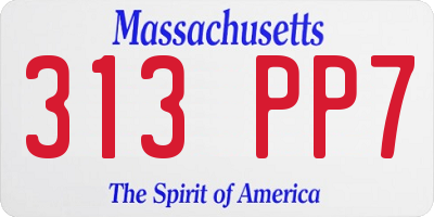 MA license plate 313PP7