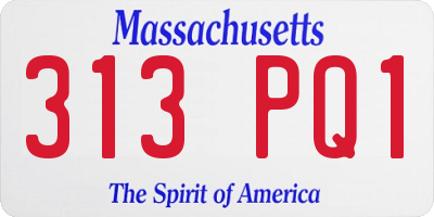 MA license plate 313PQ1