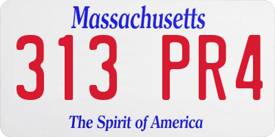 MA license plate 313PR4