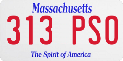 MA license plate 313PS0