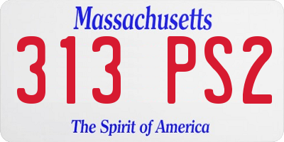 MA license plate 313PS2