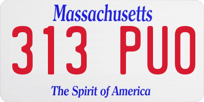MA license plate 313PU0