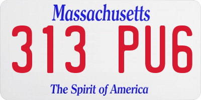 MA license plate 313PU6