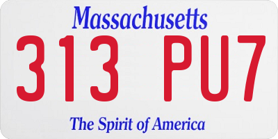 MA license plate 313PU7