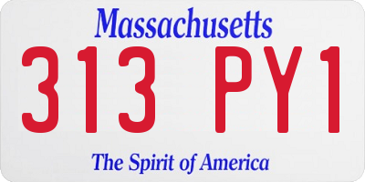 MA license plate 313PY1
