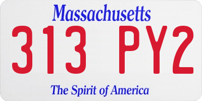 MA license plate 313PY2
