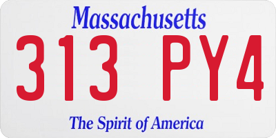MA license plate 313PY4