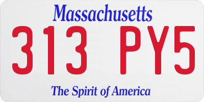 MA license plate 313PY5