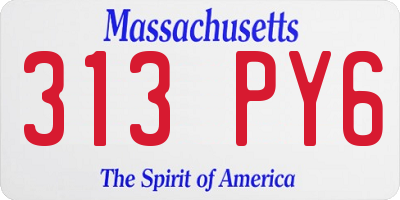MA license plate 313PY6