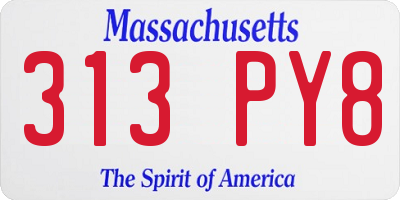MA license plate 313PY8