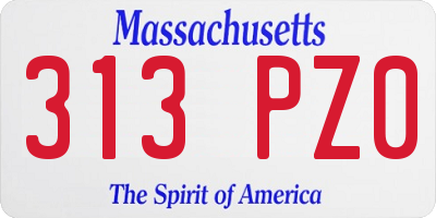 MA license plate 313PZ0