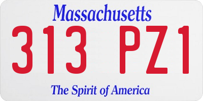 MA license plate 313PZ1