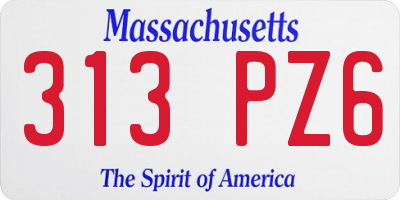 MA license plate 313PZ6