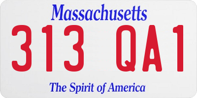 MA license plate 313QA1