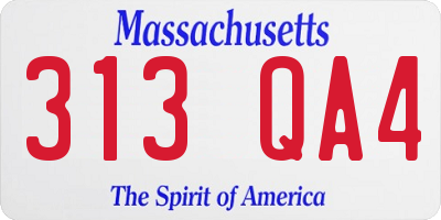 MA license plate 313QA4