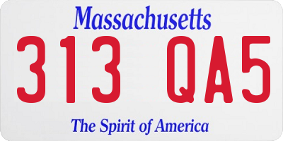 MA license plate 313QA5