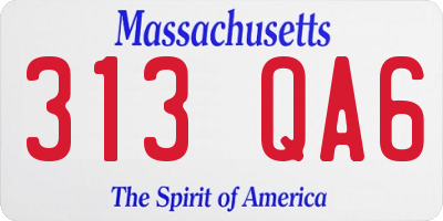 MA license plate 313QA6