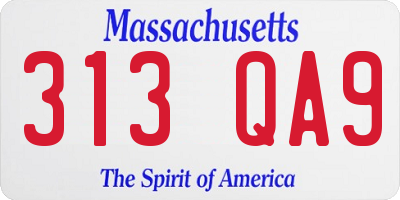 MA license plate 313QA9