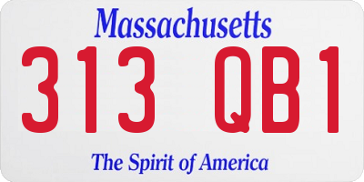 MA license plate 313QB1