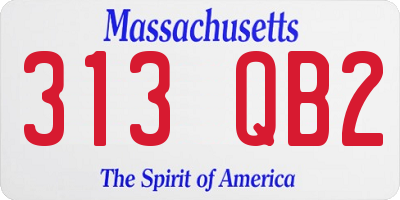 MA license plate 313QB2