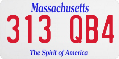 MA license plate 313QB4