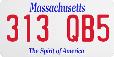 MA license plate 313QB5