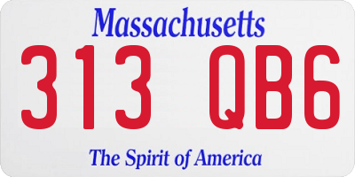 MA license plate 313QB6