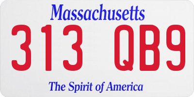 MA license plate 313QB9