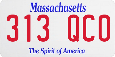MA license plate 313QC0