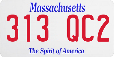 MA license plate 313QC2