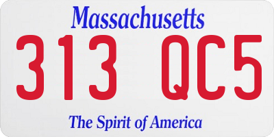 MA license plate 313QC5
