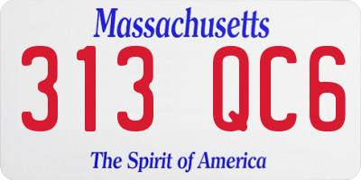 MA license plate 313QC6