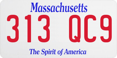 MA license plate 313QC9
