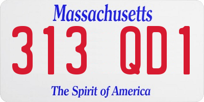 MA license plate 313QD1