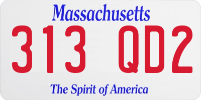 MA license plate 313QD2
