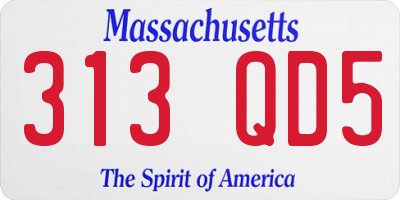 MA license plate 313QD5