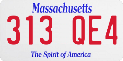 MA license plate 313QE4