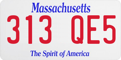 MA license plate 313QE5