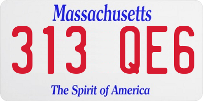 MA license plate 313QE6