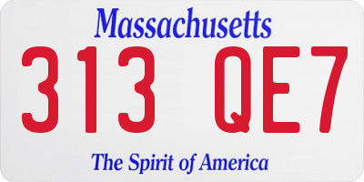 MA license plate 313QE7