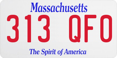 MA license plate 313QF0
