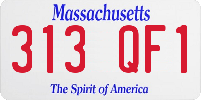 MA license plate 313QF1