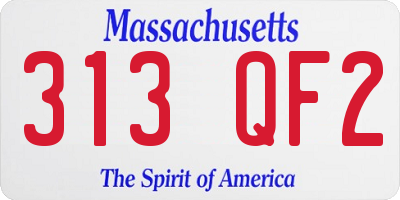 MA license plate 313QF2