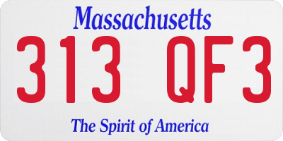 MA license plate 313QF3