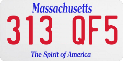 MA license plate 313QF5