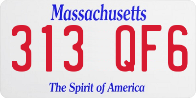 MA license plate 313QF6