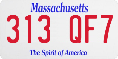 MA license plate 313QF7